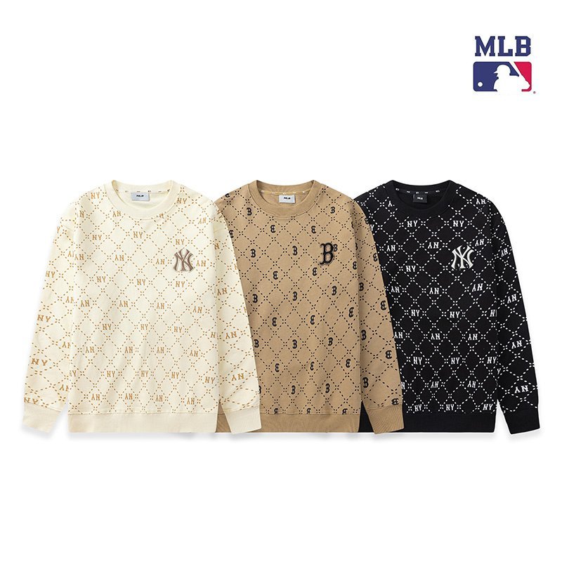 Свитшот MLB Long Sleeves Round Neck "Cream" фото № 7