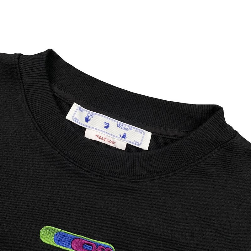 Свитшот OFF-White Diagonal Arrows Hemp Leaves "Black" фото № 5