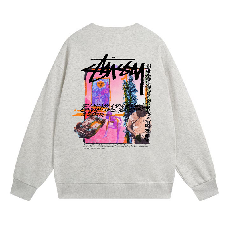 Свитшот Stussy Pink Abstract Room "Light Gray" фото № 2