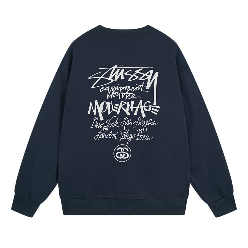 Свитшот Stussy Letter In Illegible Handwriting "Blue" фото № 2