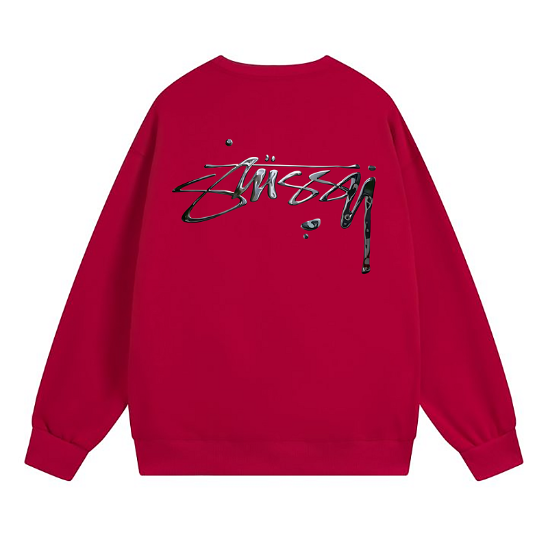 Свитшот Stussy Print Silver Brand Logo "Red" фото № 2