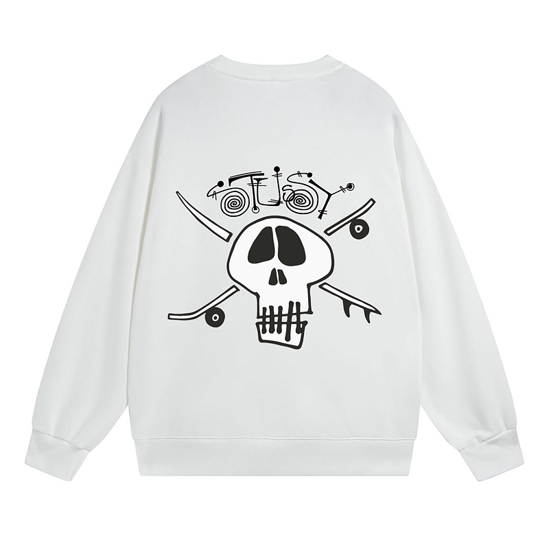 Свитшот Stussy Skull And Crossed Swords "White" фото № 2