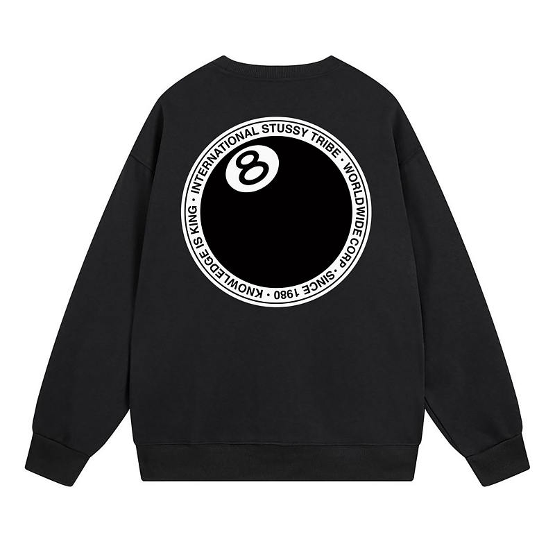 Свитшот Stussy The 8 Billiard Ball With Text Around "Black" фото № 2