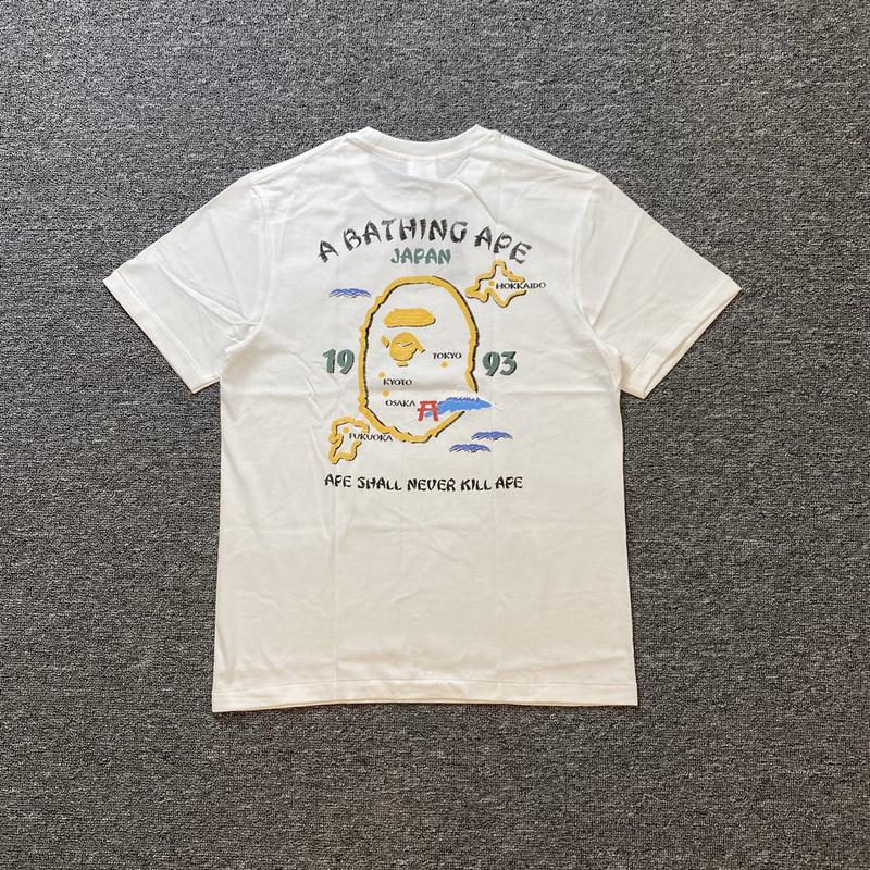 Футболка A Bathing Ape Map "White" фото № 2
