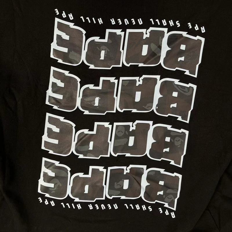 Футболка A Bathing Ape With Text Inscription And Logo "Black" фото № 2