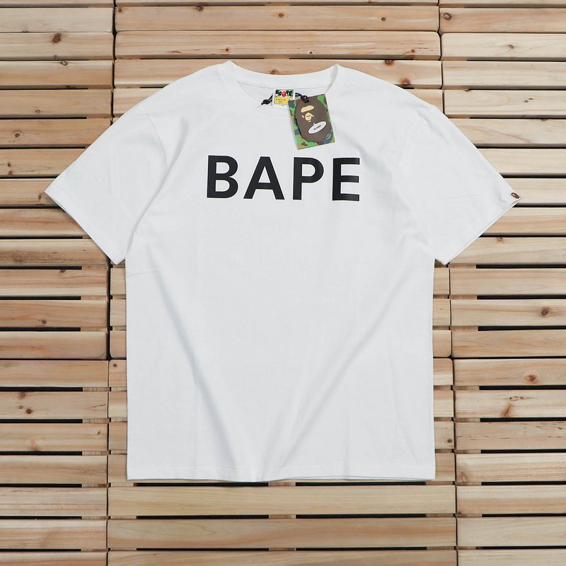 Футболка A Bathing Ape With Text - Bape "White" фото № 2