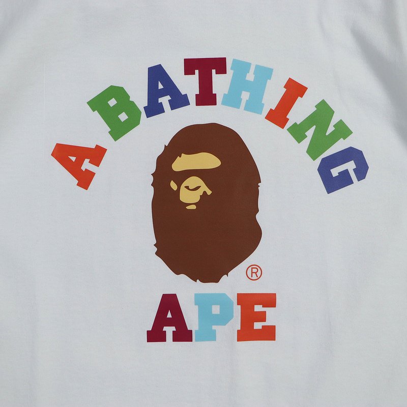 Футболка A Bathing Ape With Branded Image - With Text Logo "White" фото № 3