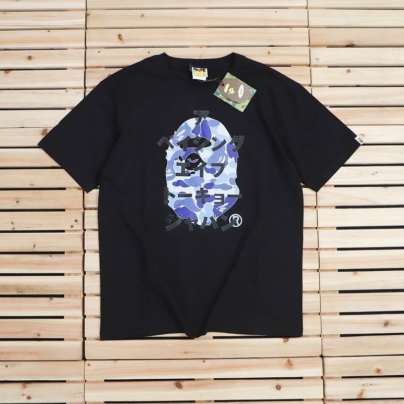 Футболка BAPE ABC Camo Big Ape Head Tee "Black" фото № 3