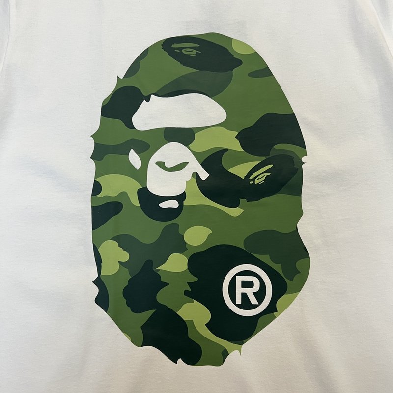 Футболка A Bathing Ape With Print On Both Sides "White/Green" фото № 2