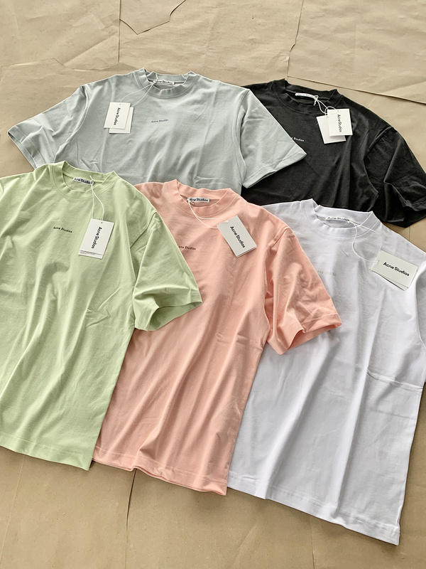 Футболка Acne Studios Short Sleeve Logo Text AS "Light pink" фото № 9