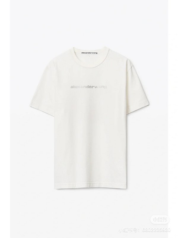 Футболка Alexander Wang Rhinestone Logo And Lip Print "White" фото № 2