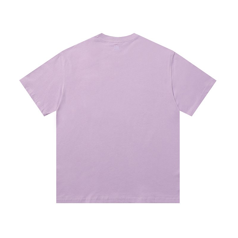Футболка Amiri Logo With White Border "Lilac" фото № 2