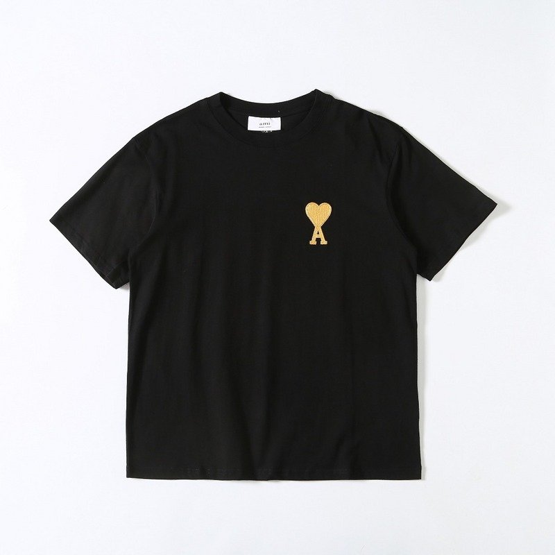 Футболка Amiri Yellow Heart Logo "Black" фото № 2