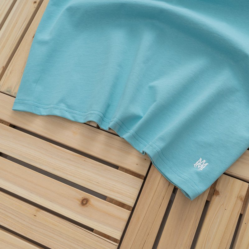 Футболка Amiri With Text Logo-Patch "Blue" фото № 2