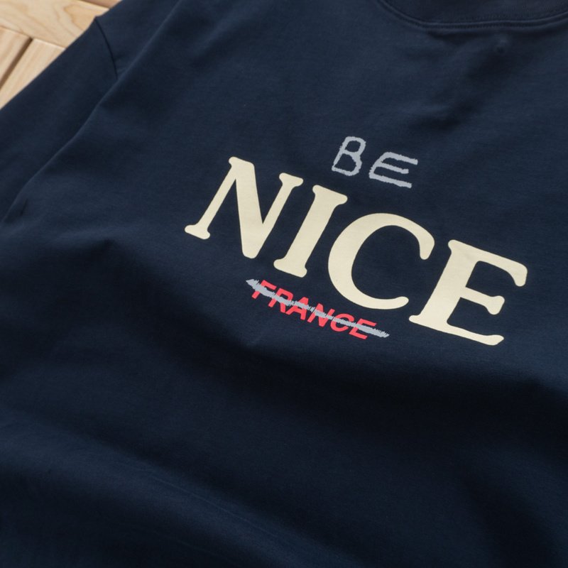 Футболка Balenciaga BE NICE FRANCE "Navy Blue" фото № 4