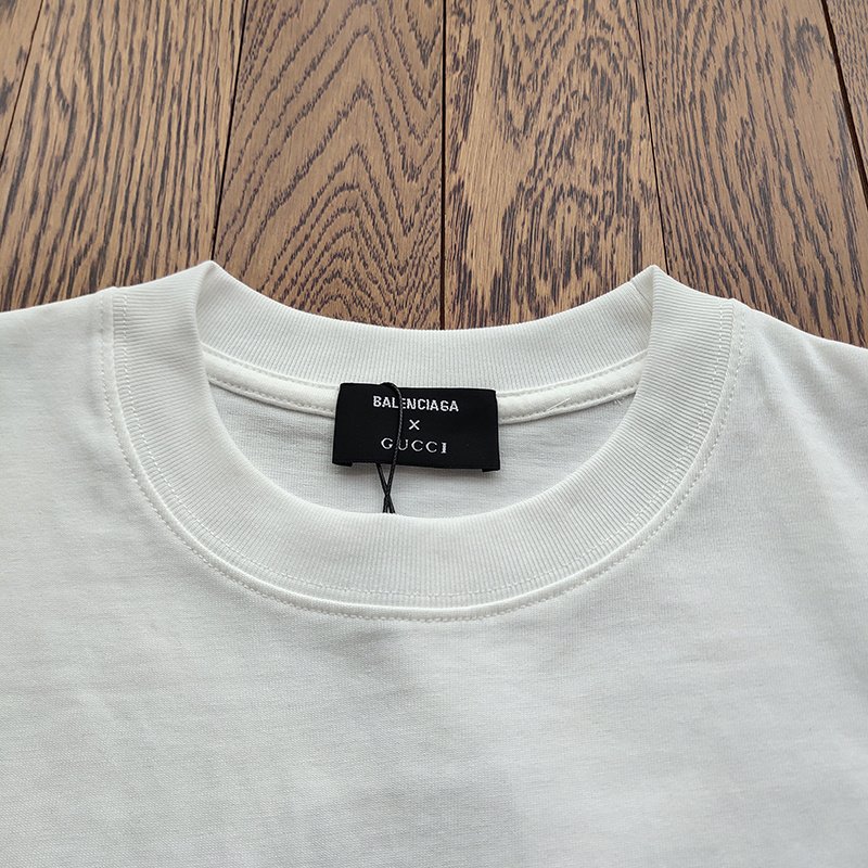 Футболка Balenciaga X Gucci Collaboration "White" фото № 9