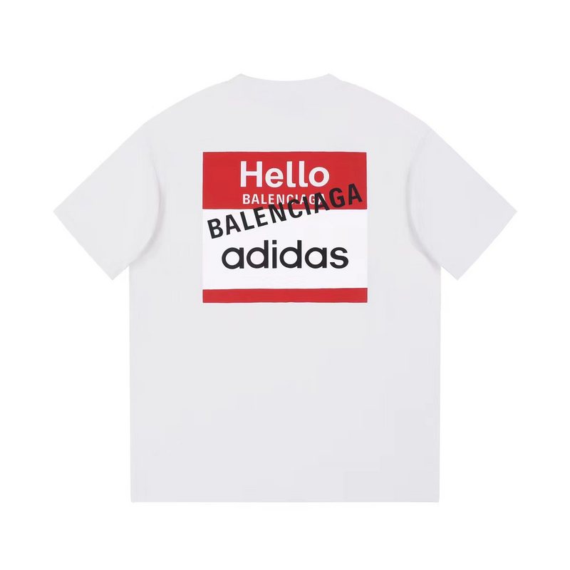 Футболка Balenciaga X Adidas With Logo And Greeting "White" фото № 3