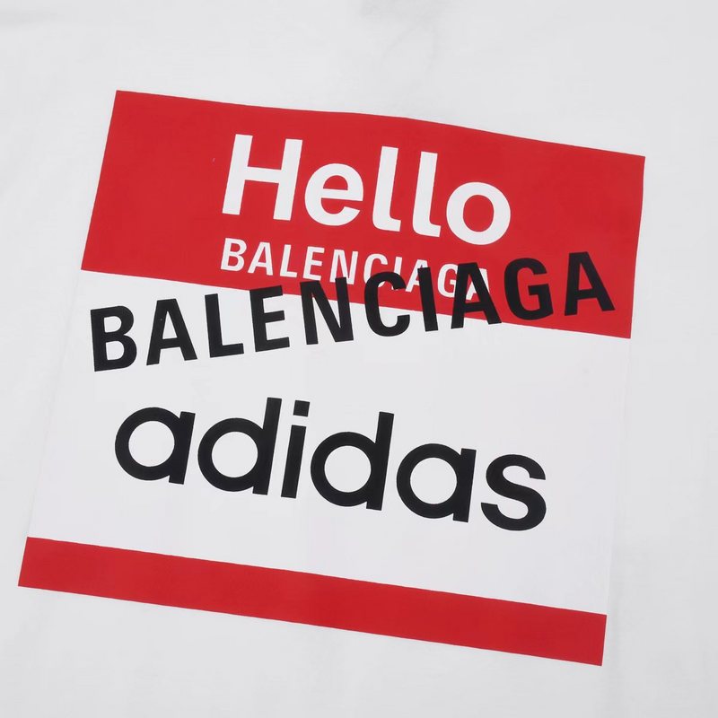Футболка Balenciaga X Adidas With Logo And Greeting "White" фото № 6