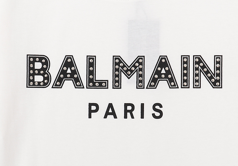 Футболка Balmain Glitter Logo "White" фото № 4