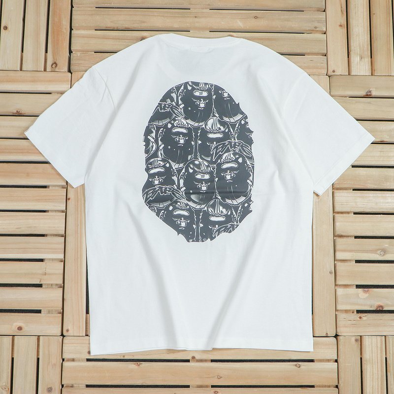 Футболка Bape Big Logo With Background From Apes "White" фото № 2