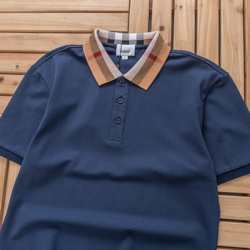 Поло Burberry Plaid Collar "Blue" фото № 2