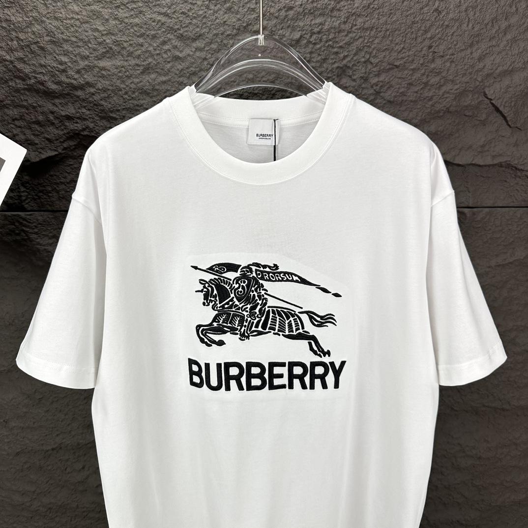 Футболка Burberry Frontside Print Big Black Warrior On The Horse "White" фото № 4