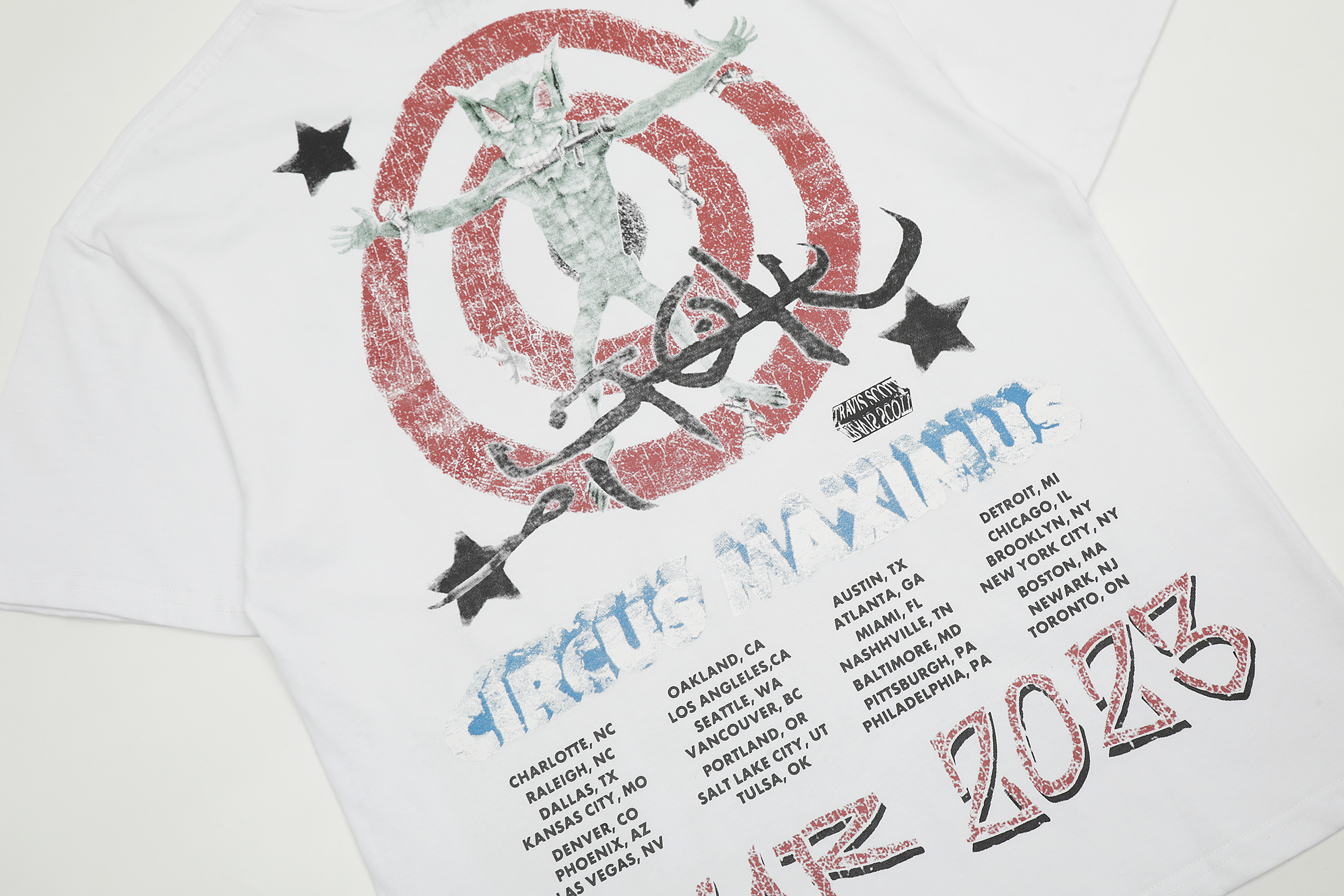 Футболка Cactus Jack Merch Utopia Travis Scott Circus Max Tour 2023 Devil with Halo "White" фото № 6