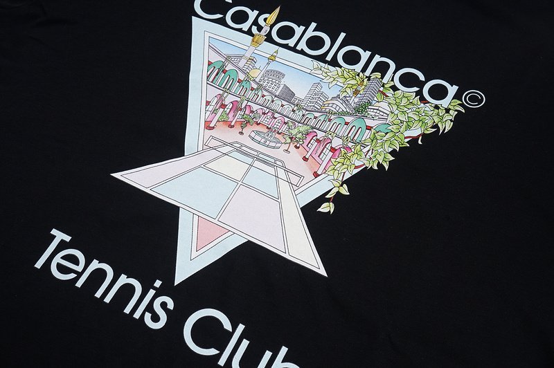 Футболка Casablanca Print - Tennis Field "Black" фото № 5