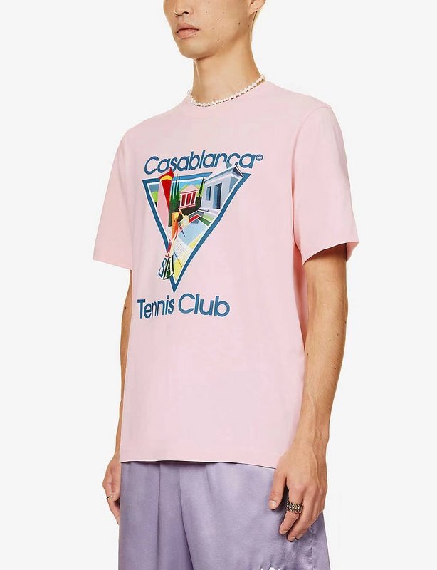 Футболка Casablanca Image Inside Triangle And Inscription Tennis Club "Pink" фото № 5
