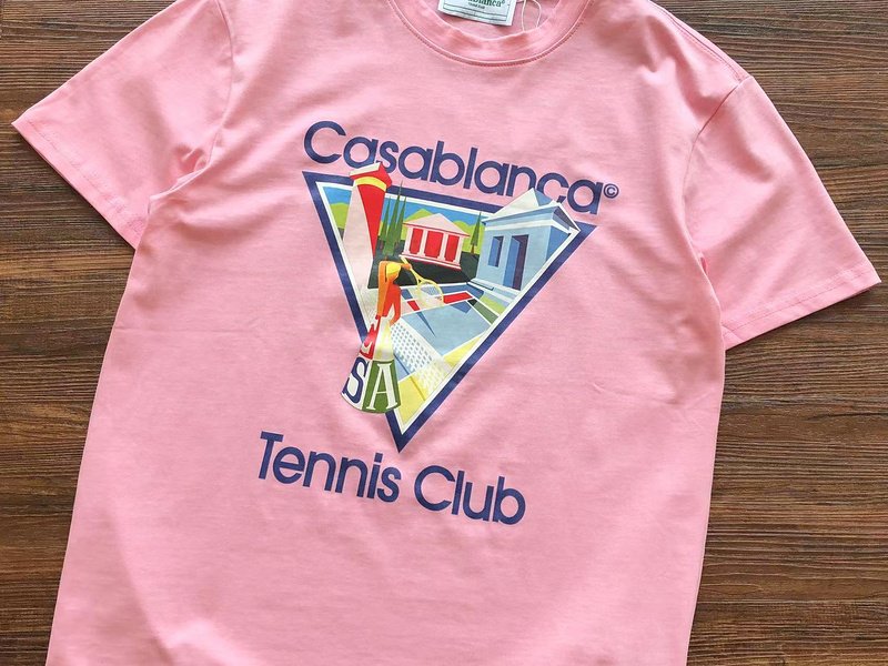 Футболка Casablanca Image Inside Triangle And Inscription Tennis Club "Pink" фото № 2