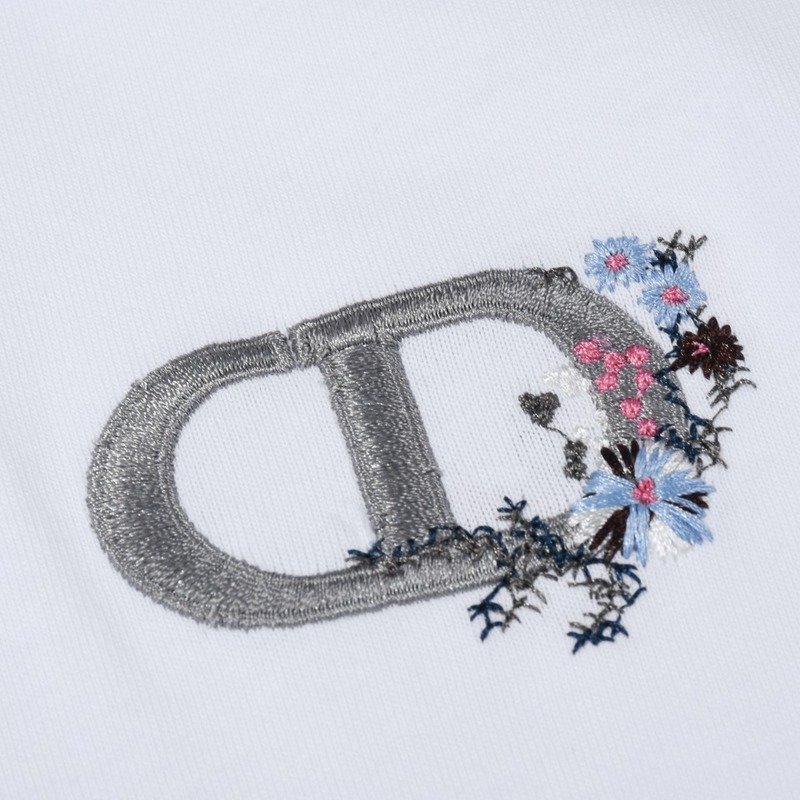 Футболка Christian Dior Flower Logo "White" фото № 5