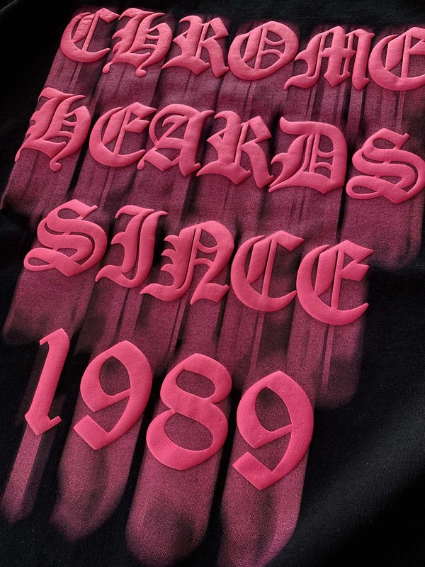 Футболка Chrome Hearts Pink Inscription Logo "Black" фото № 4