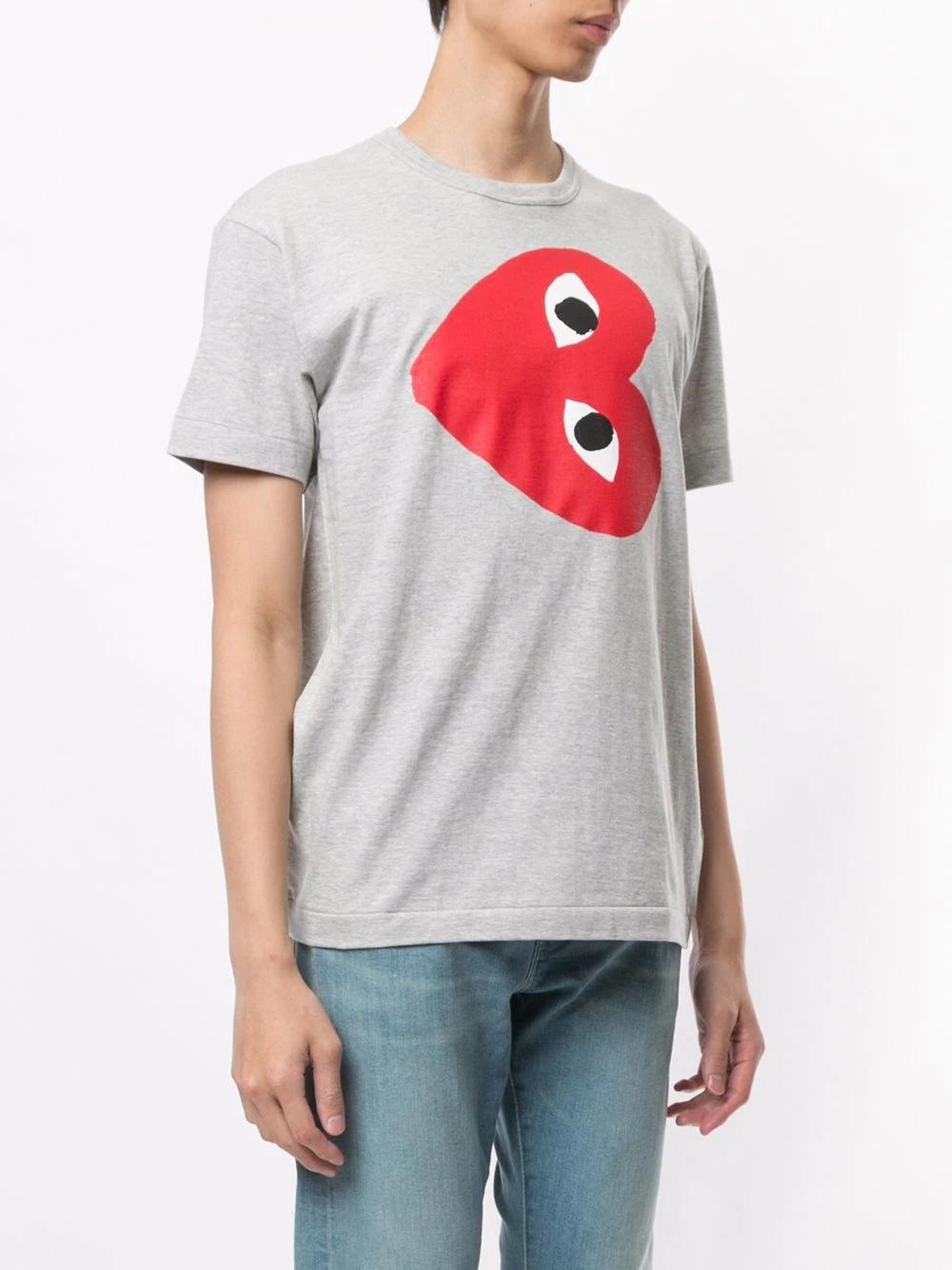 Футболка Comme des Garçons Play Rotate Heart Eyes "Gray" фото № 4