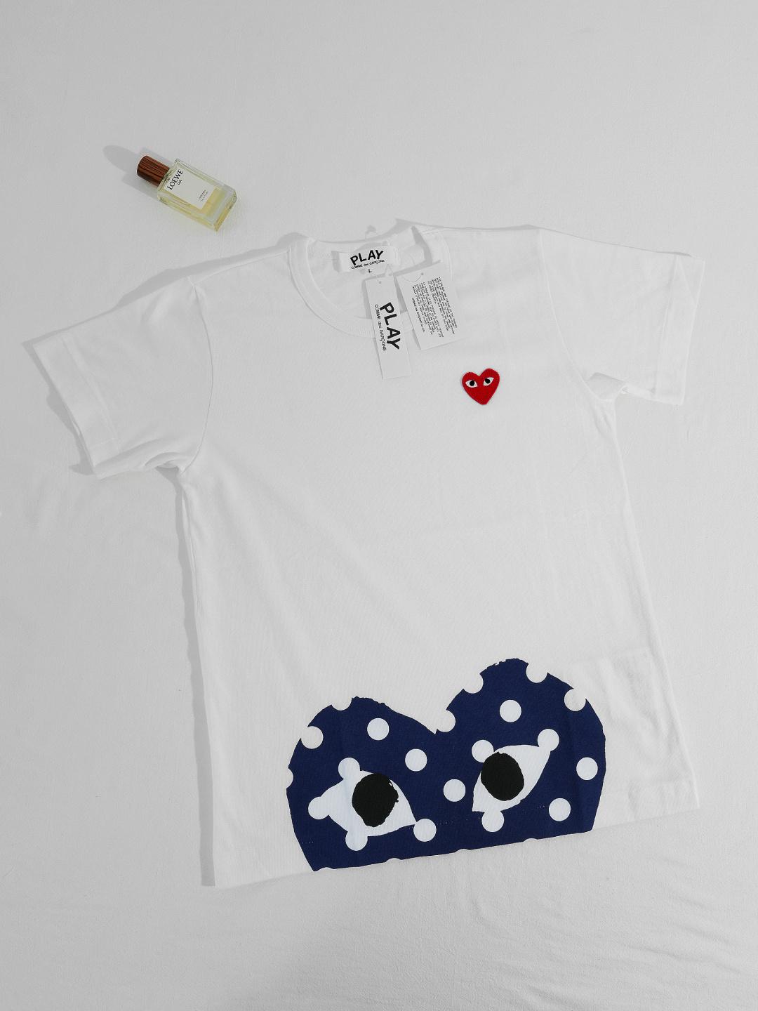Футболка Comme des Garçons Play Half Heart "White" фото № 2