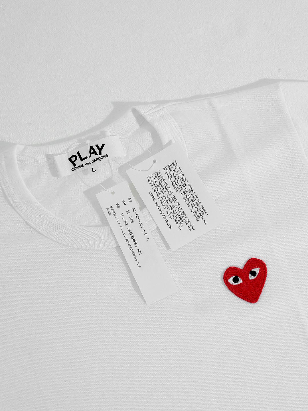 Футболка Comme des Garçons Play Half Heart "White" фото № 3