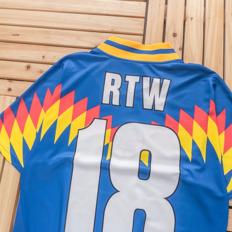 Футболка Corteiz Chisel Colorful Rombs And Collar Decorated By Stripes "Blue" фото № 8