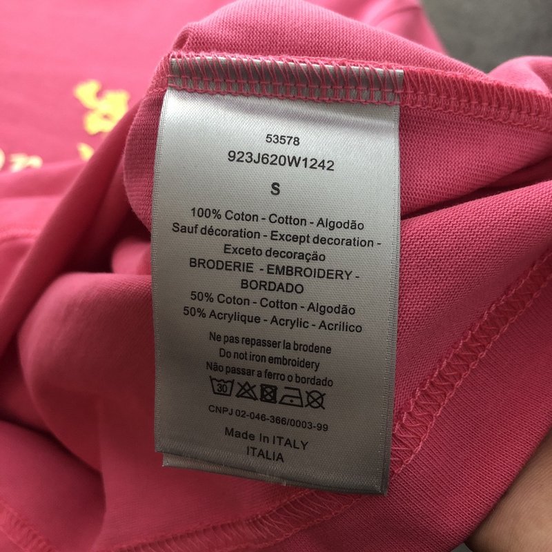 Футболка Dior With A Beautiful Print And Logo "Pink" фото № 7