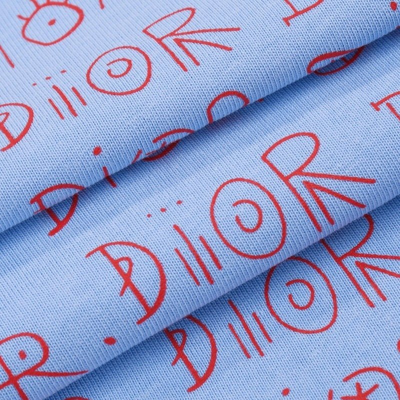 Футболка Dior Print With Text Of Brand Name "Blue/Red" фото № 3