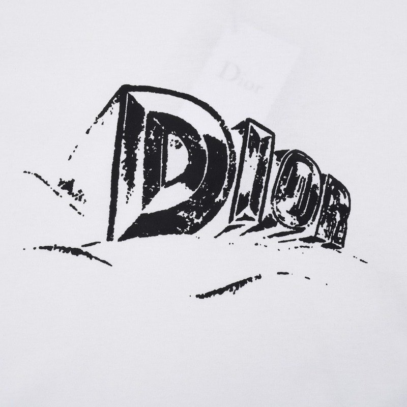 Футболка Dior With Three-Dimensional Text Logo Print "White" фото № 6