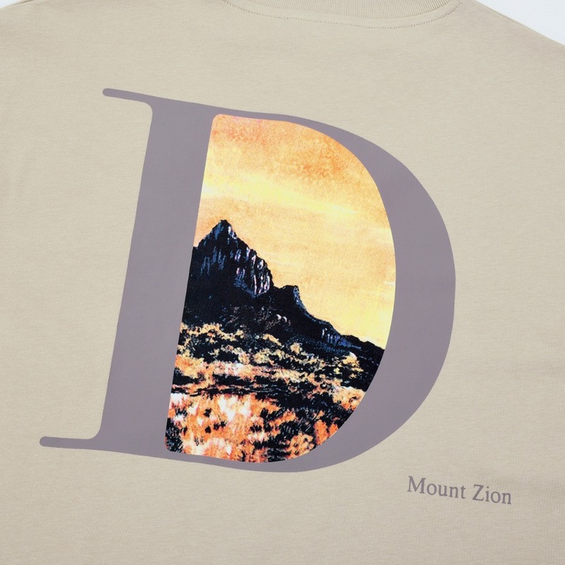 Футболка Dior Landscape In The Logo "Beige" фото № 2