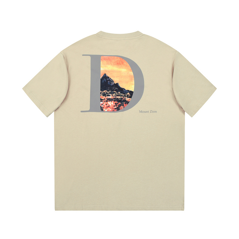 Футболка Dior Landscape In The Logo "Beige" фото № 3