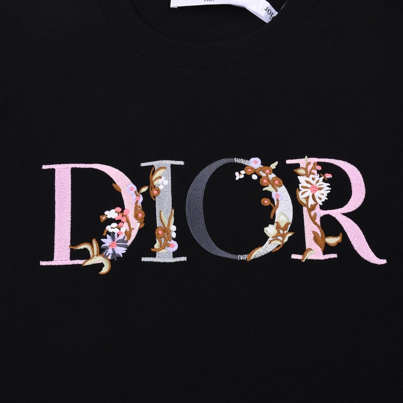 Футболка Dior Brand Letters With Colors "Black" фото № 5
