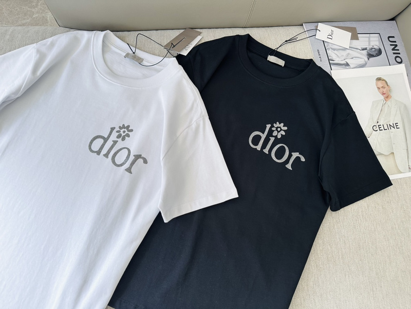 Футболка Dior With A Flower "White" фото № 6