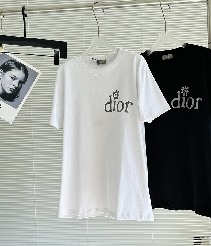 Футболка Dior With A Flower "White" фото № 4