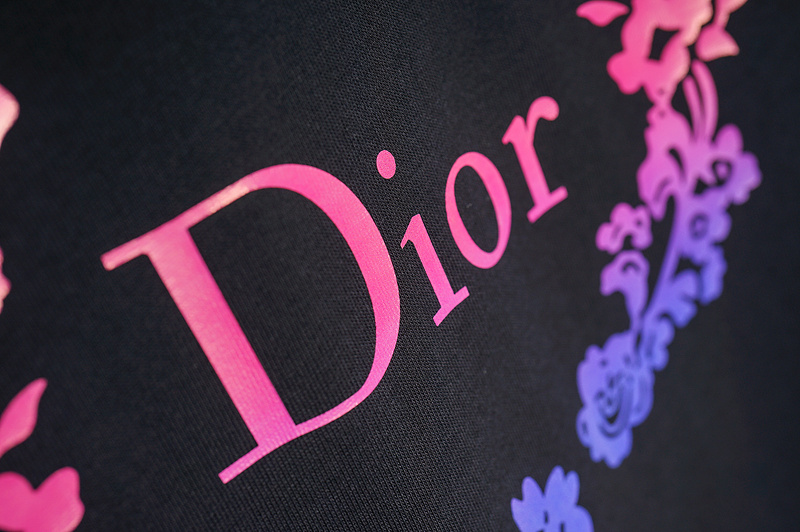 Футболка Dior Logo With Flower Wreath "Black" фото № 3
