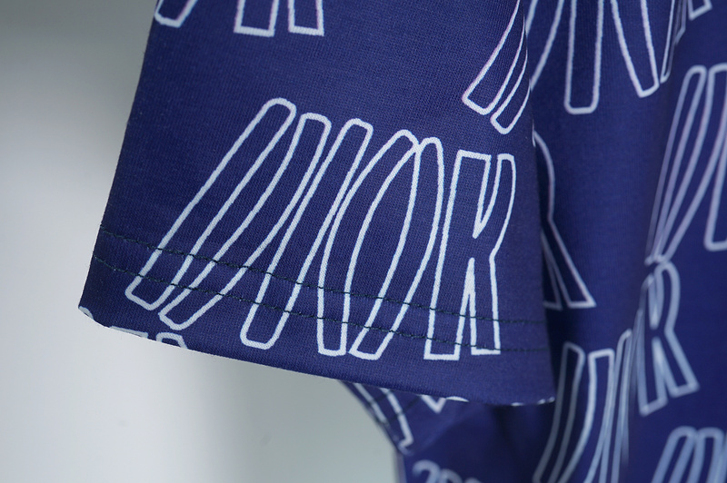 Футболка Dior With Monotonous Inscriptions "Blue" фото № 4