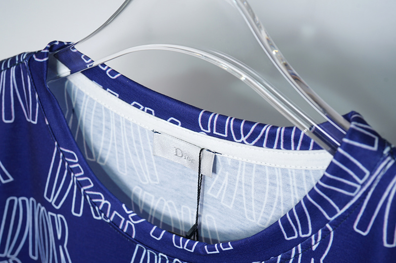 Футболка Dior With Monotonous Inscriptions "Blue" фото № 7