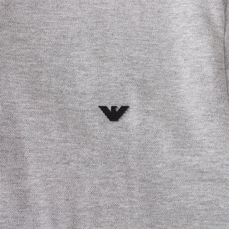 Поло Emporio Armani Edge Decorated By Stripes And Front Small Logo "Gray" фото № 3