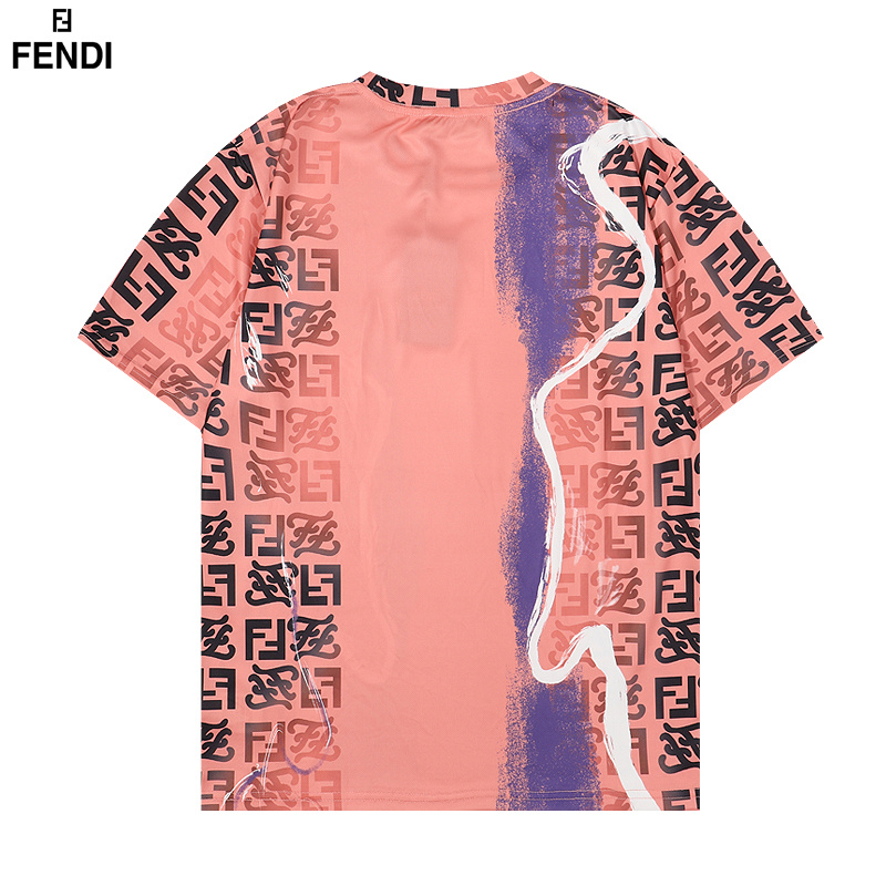 Футболка Fendi White Stripe "Peach" фото № 2
