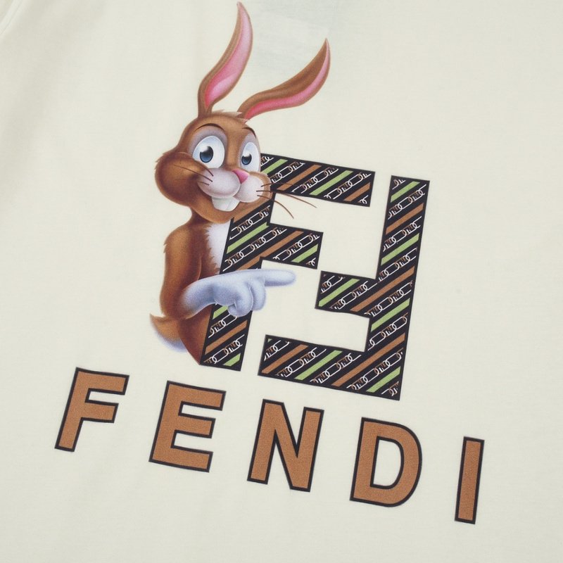 Футболка Fendi Rabbit Pointer "Cream" фото № 7